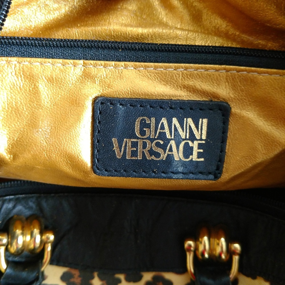 Vintage Versace Leopard Boston Handbag - Picture 6 of 8